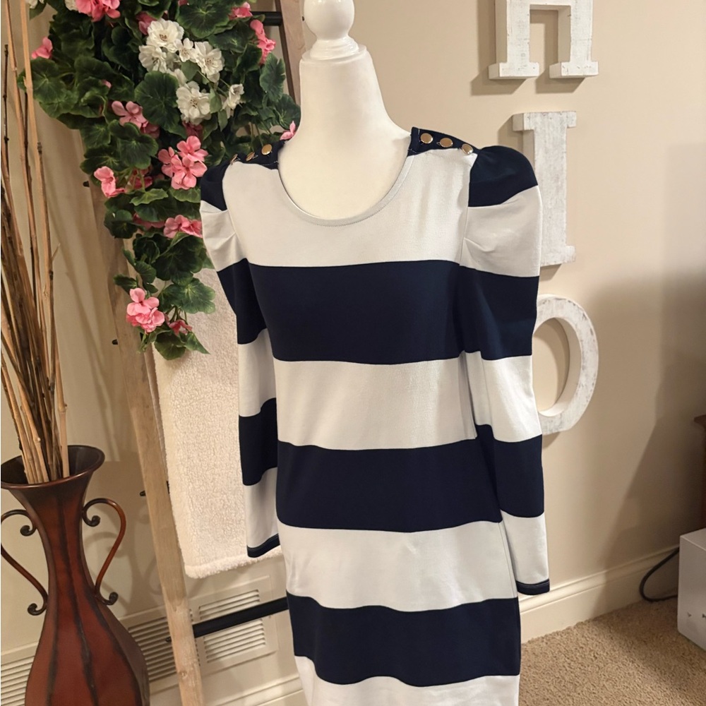 Nautical long sleeve dress